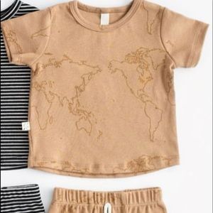 Childhoods Maps on Camel Short Night Set